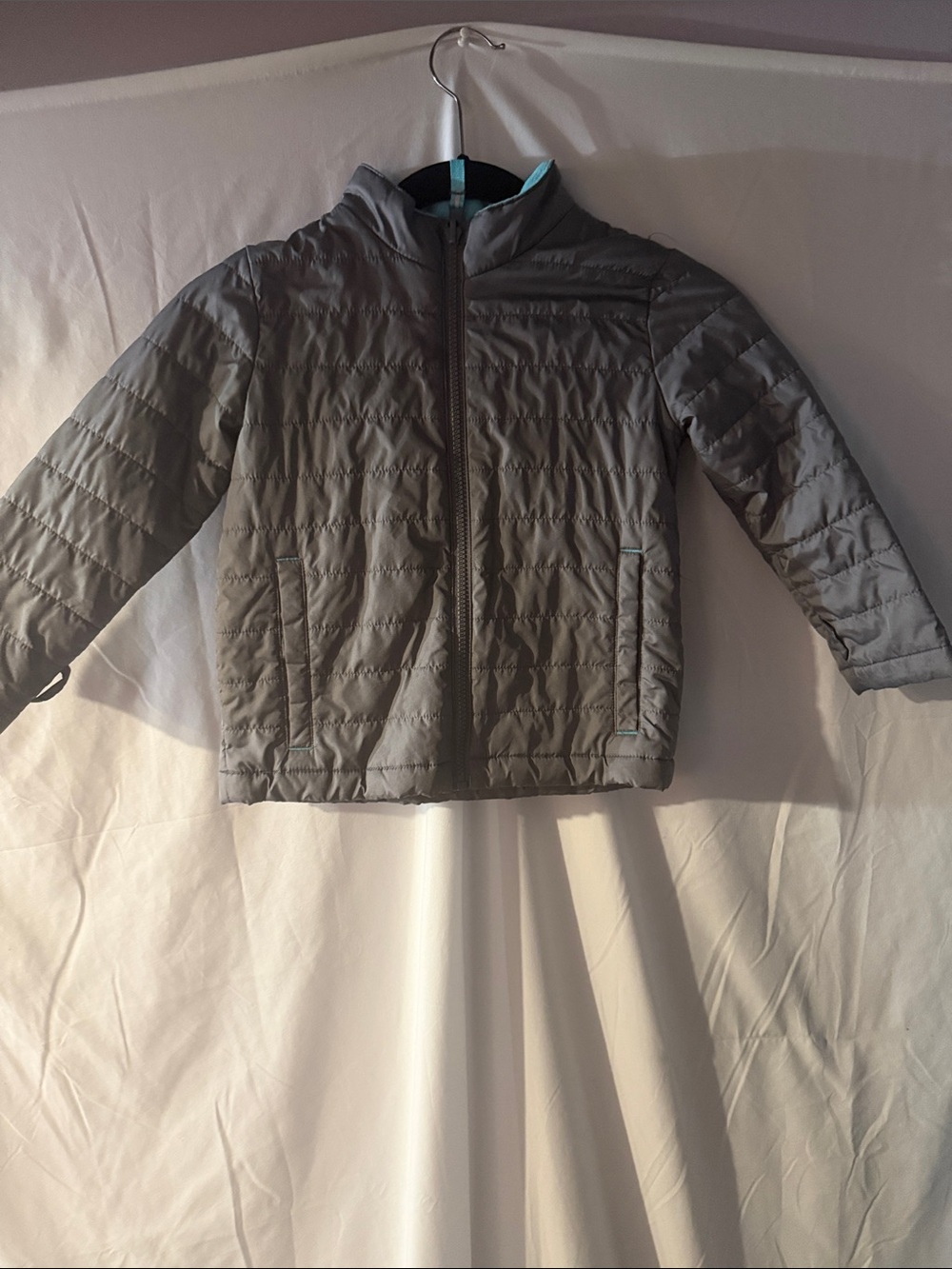Cat & Jack Light Teal Fleece Jacket with Pink Label